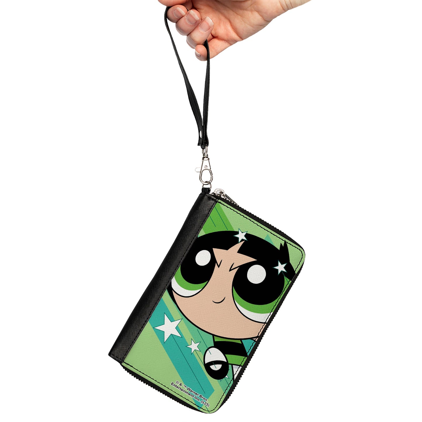 PU Zip Around Wallet Rectangle - The Powerpuff Girls Buttercup Close-Up Pose Greens