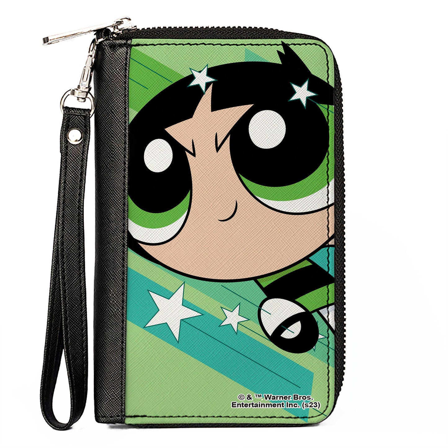 PU Zip Around Wallet Rectangle - The Powerpuff Girls Buttercup Close-Up Pose Greens