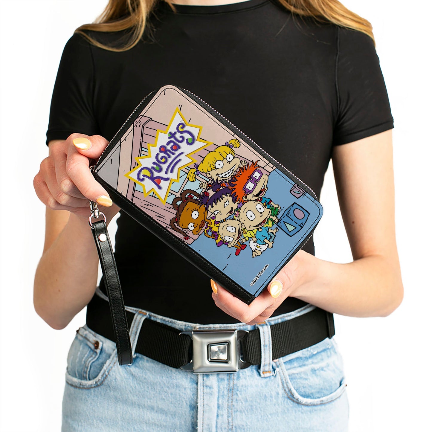 PU Zip Around Wallet Rectangle - RUGRATS Group Pose