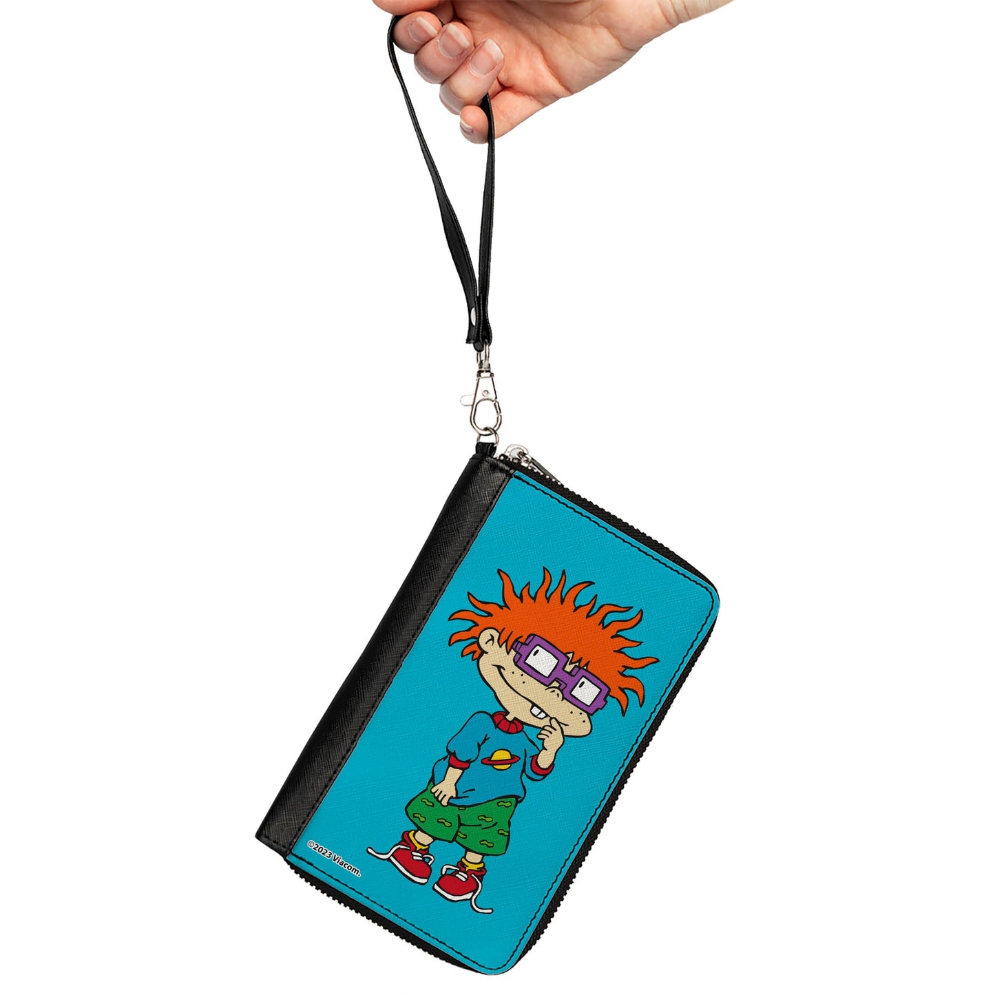 PU Zip Around Wallet Rectangle - Rugrats Chuckie Pose Blue