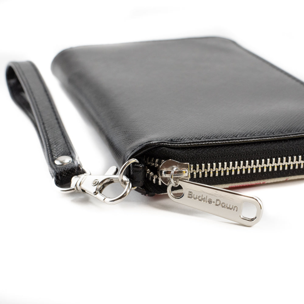 PU Zip Around Wallet Rectangle - Corvette Black/Silver