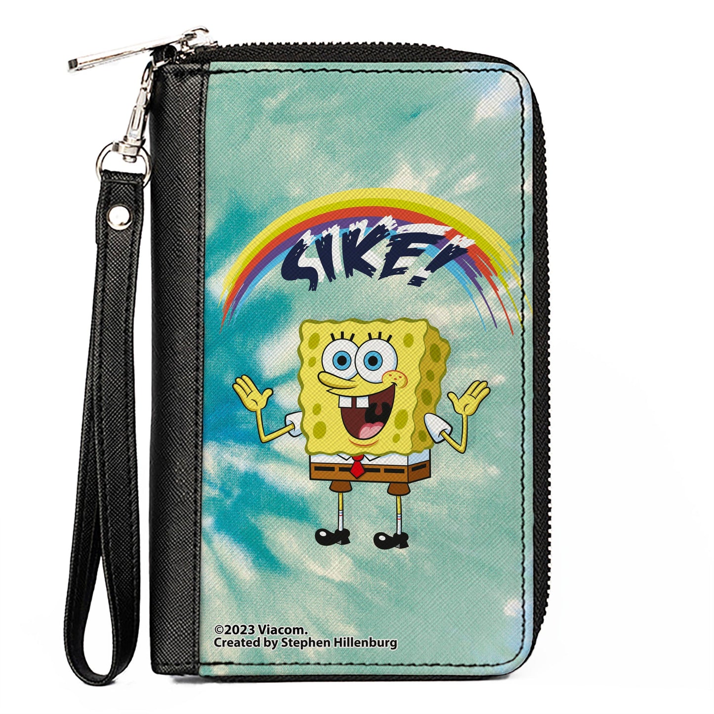 PU Zip Around Wallet Rectangle - SpongeBob SquarePants Rainbow SIKE! Pose Blues