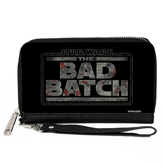 PU Zip Around Wallet Rectangle - STAR WARS THE BAD BATCH Logo Weathered Black/Grays/Rust