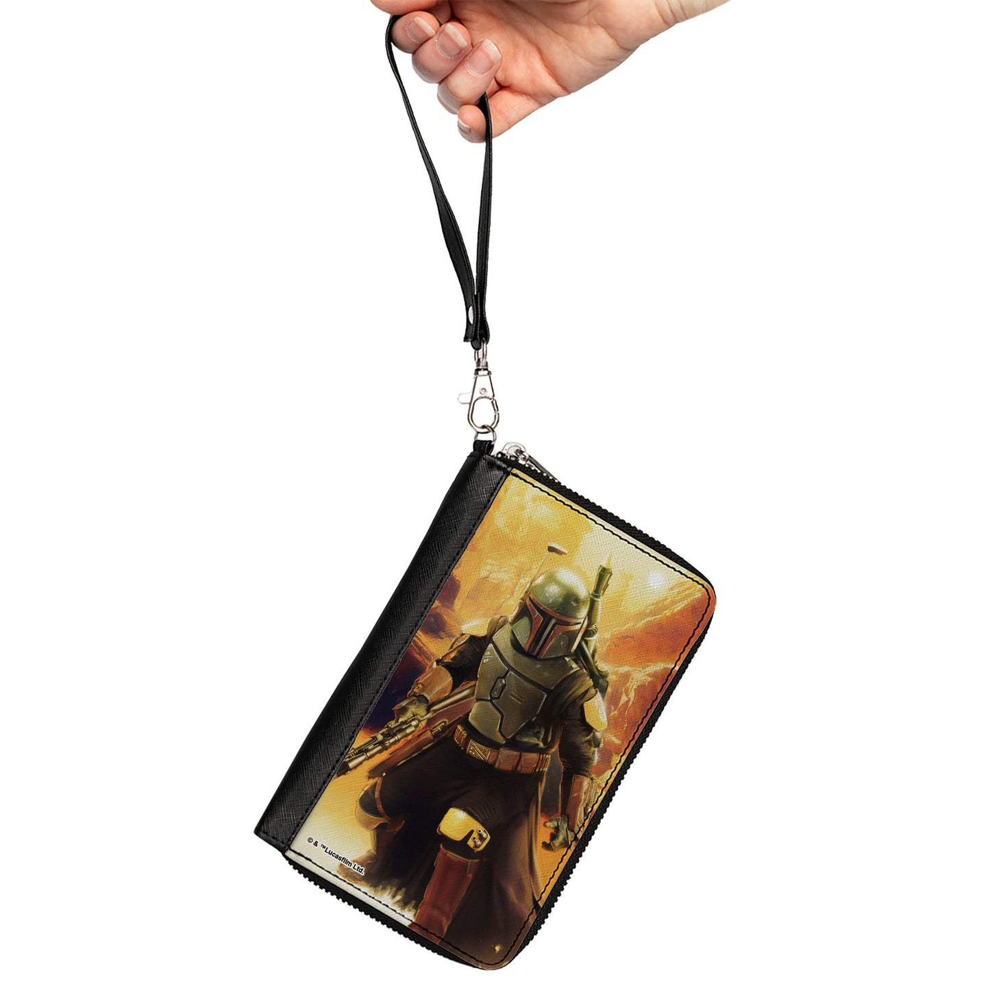 PU Zip Around Wallet Rectangle - Star Wars The Book of Boba Fett Vivid Action Pose