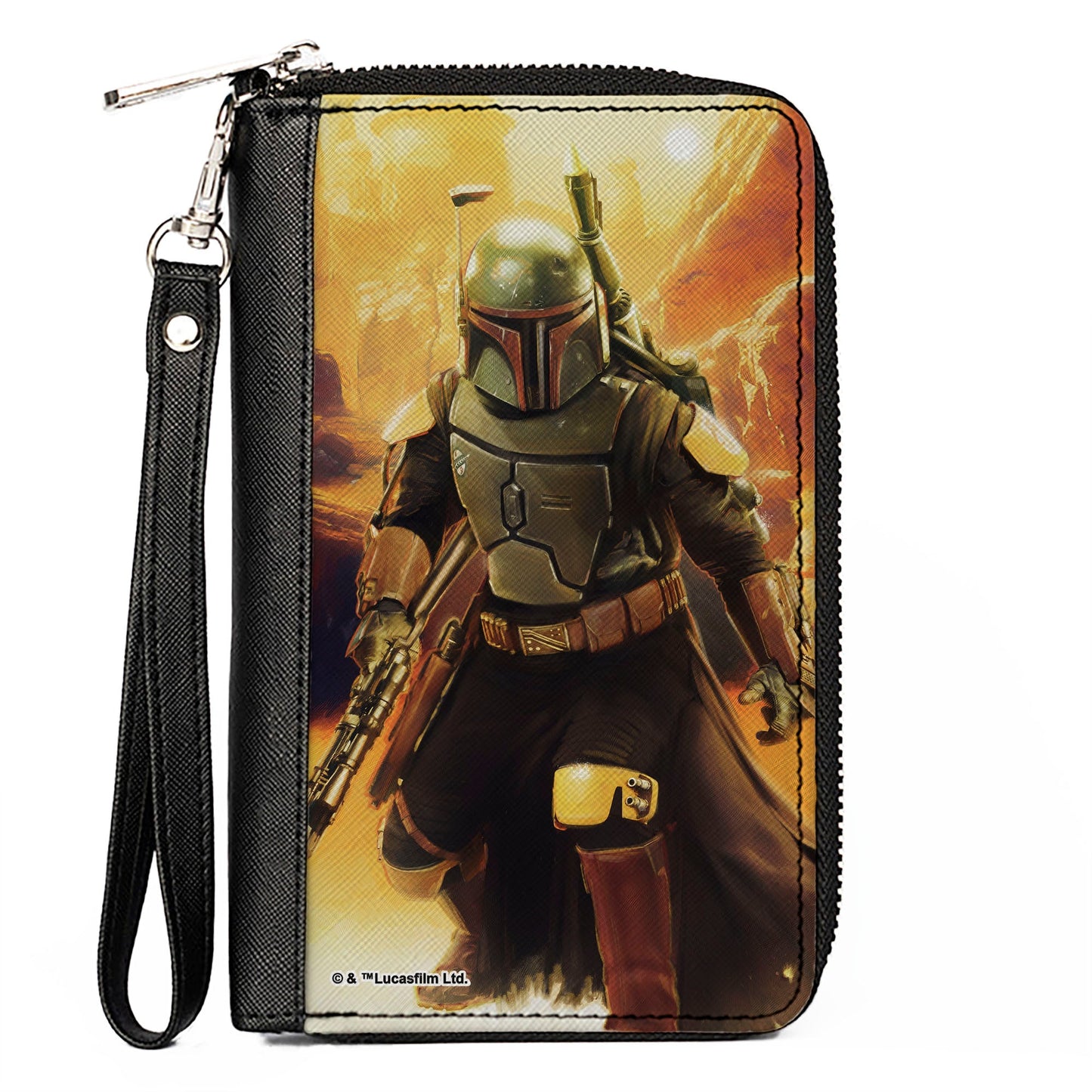 PU Zip Around Wallet Rectangle - Star Wars The Book of Boba Fett Vivid Action Pose