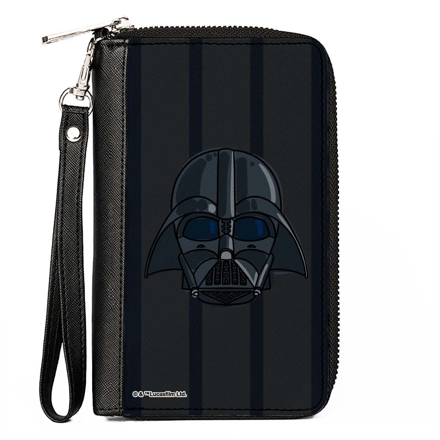 PU Zip Around Wallet Rectangle - Star Wars Darth Vader Face Black/Grays/Reds/Greens