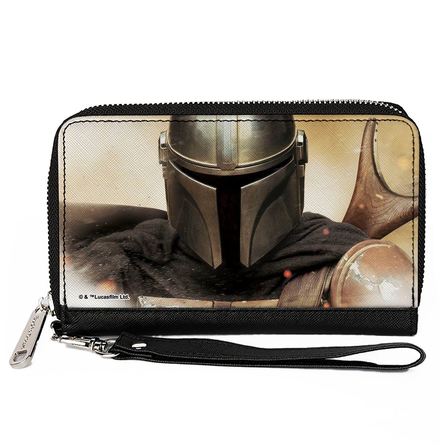 PU Zip Around Wallet Rectangle - Star Wars The Mandalorian CLOSE-UP Vivid Pose