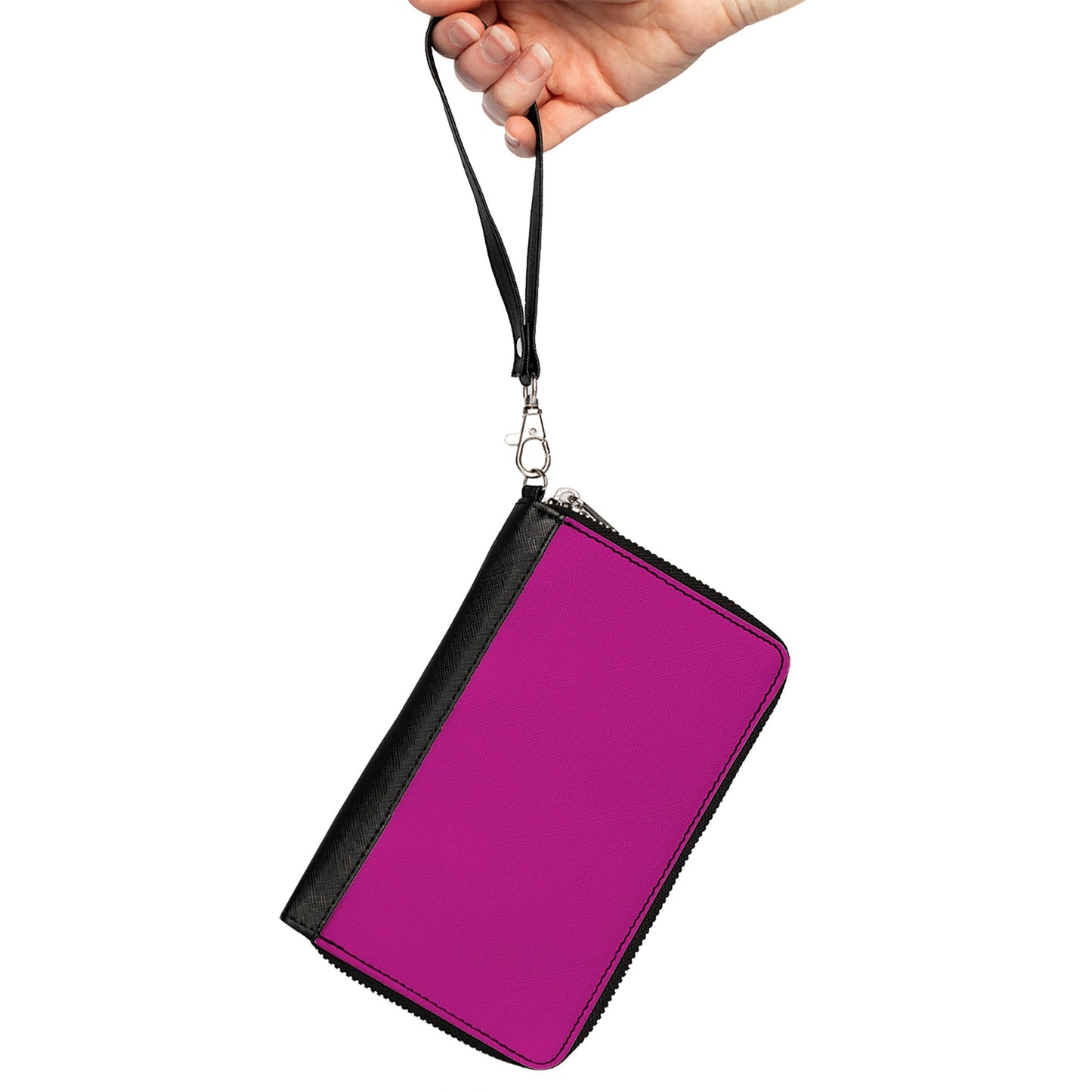 PU Zip Around Wallet Rectangle - Fuchsia