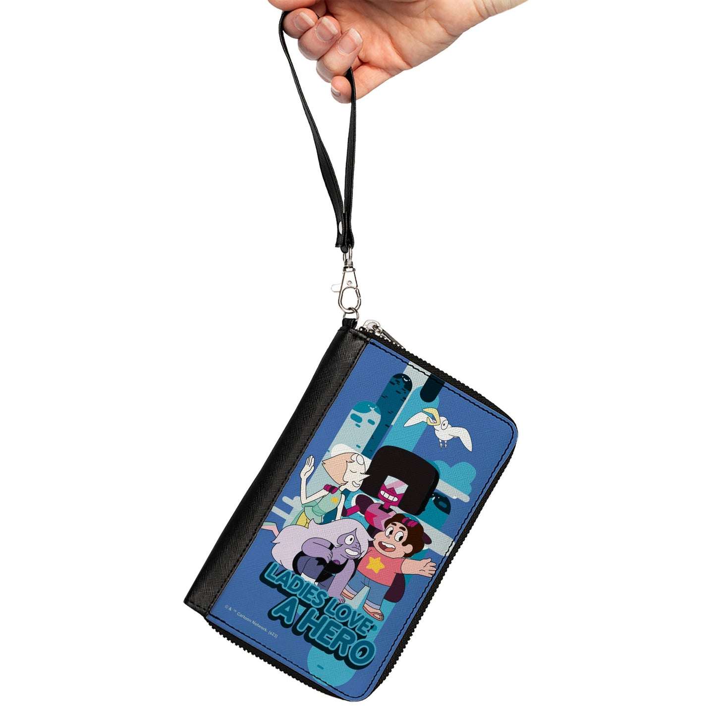 PU Zip Around Wallet Rectangle - Steven Universe LADIES LOVE A HERO Group Pose Blues