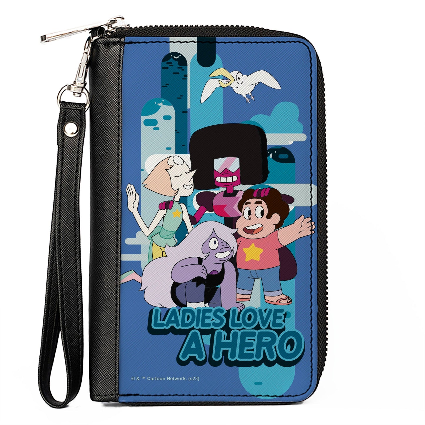 PU Zip Around Wallet Rectangle - Steven Universe LADIES LOVE A HERO Group Pose Blues