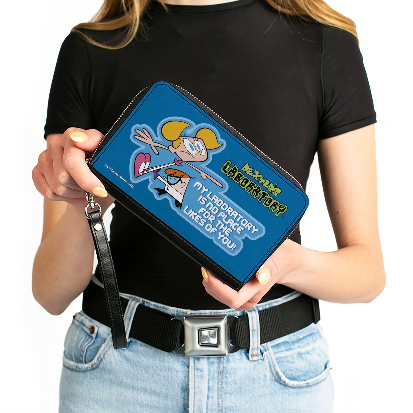 PU Zip Around Wallet Rectangle - DEXTER'S LABORATORY Dexter and Dee Dee NO PLACE FOR THE LIKES OF YOU Pose Blues