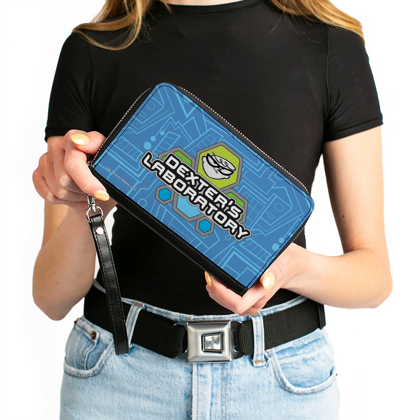 PU Zip Around Wallet Rectangle - DEXTER'S LABORATORY Icon Blues