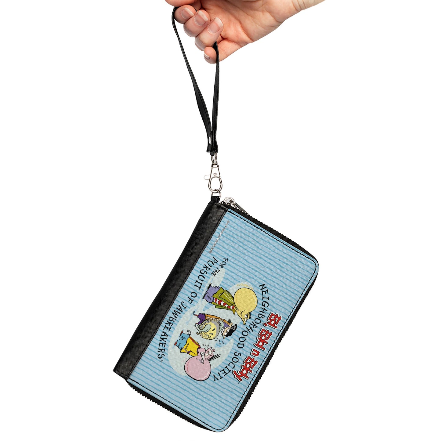 PU Zip Around Wallet Rectangle - ED EDD N EDDY JAWBREAKERS Pose and Title Logo Blues