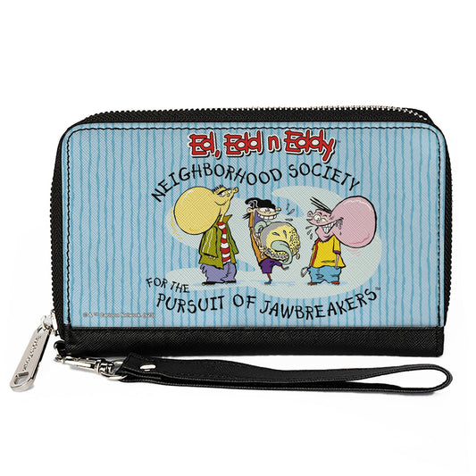 PU Zip Around Wallet Rectangle - ED EDD N EDDY JAWBREAKERS Pose and Title Logo Blues