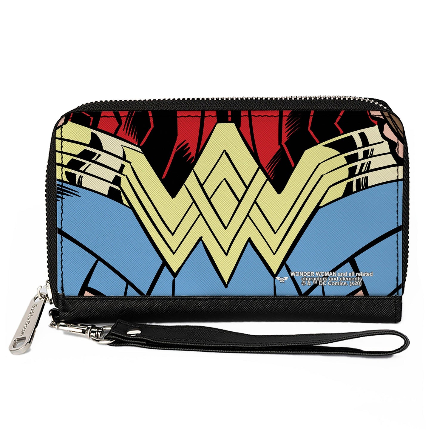 Women's PU Zip Around Wallet Rectangle - Wonder Woman 1984 WW Belt Logo CLOSE-UP