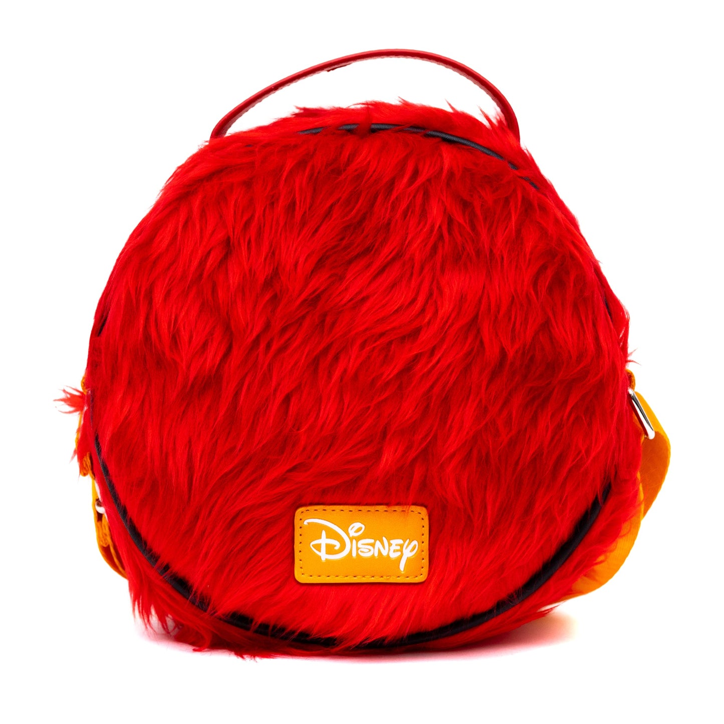 Disney Bag, Crossbody, Round, The Muppets Animal  Face Character Close-Up Faux Fur, Red, Vegan Leather