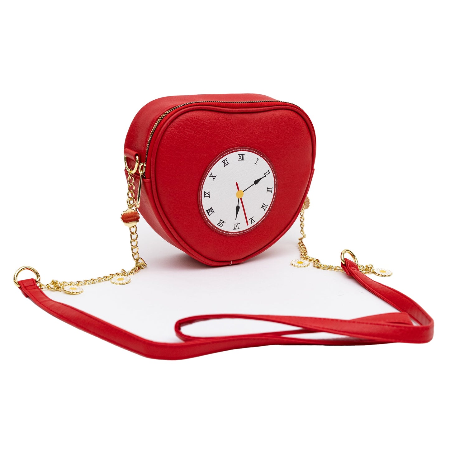 Movies Bag, Crossbody, The Wizard of Oz Tin Man Heart Clock Replica, Red, Vegan Leather