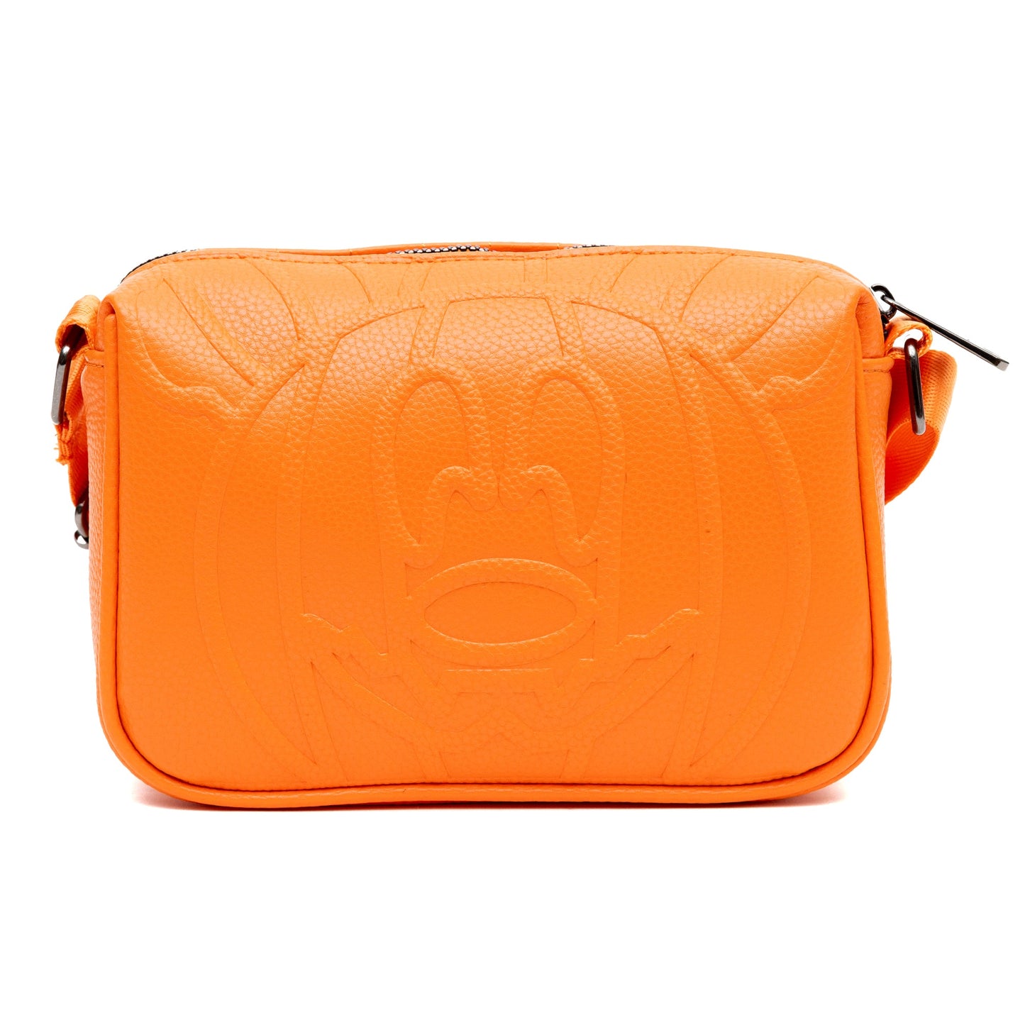 Disney Vegan Leather Crossbody Rectangle Bag, Mickey Mouse Halloween Jack O Lantern, Orange, 8.5" x 6.5"