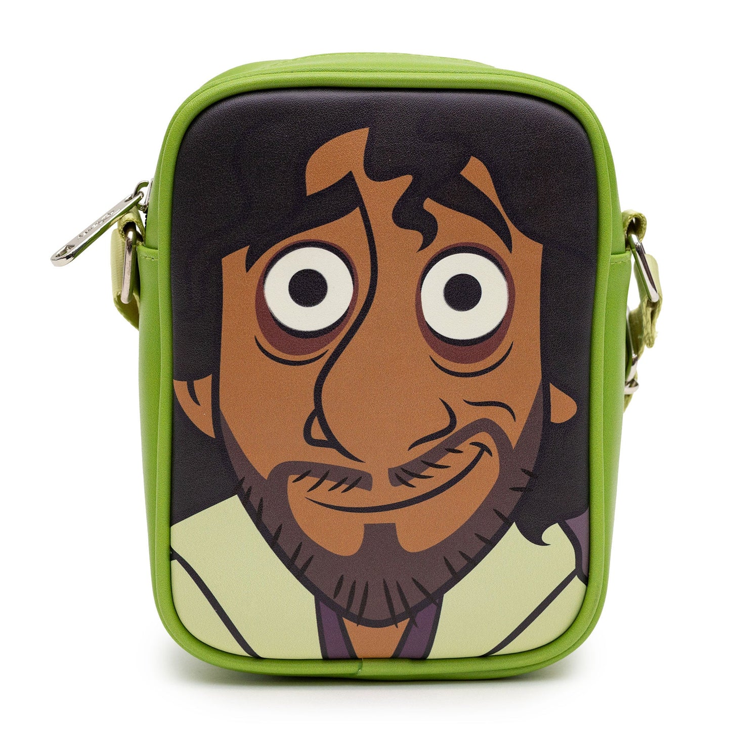 Disney Bag, Crossbody, Encanto Bruno Character Face Close Up with GITD Eyes, Green, Vegan Leather