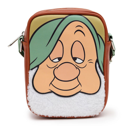 Disney Bag, Crossbody, Snow White Sleepy Dwarf with Furry Sherpa Beard, Vegan Leather