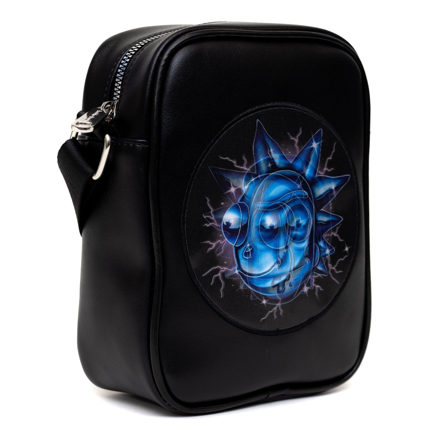 Rick and Morty Bag, Crossbody, Rick and Morty Lenticular Face Expression Applique, Vegan Leather