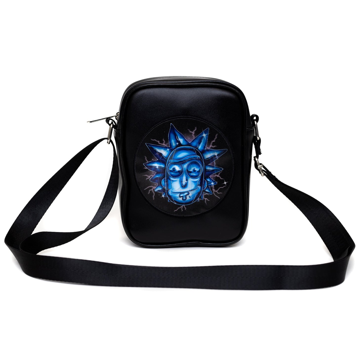 Rick and Morty Bag, Crossbody, Rick and Morty Lenticular Face Expression Applique, Vegan Leather