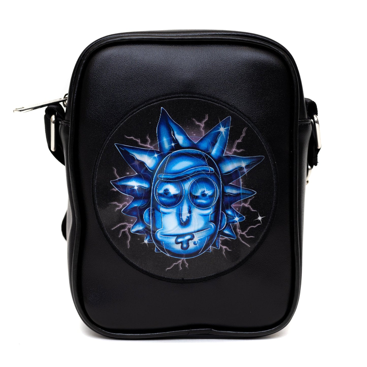 Rick and Morty Bag, Crossbody, Rick and Morty Lenticular Face Expression Applique, Vegan Leather