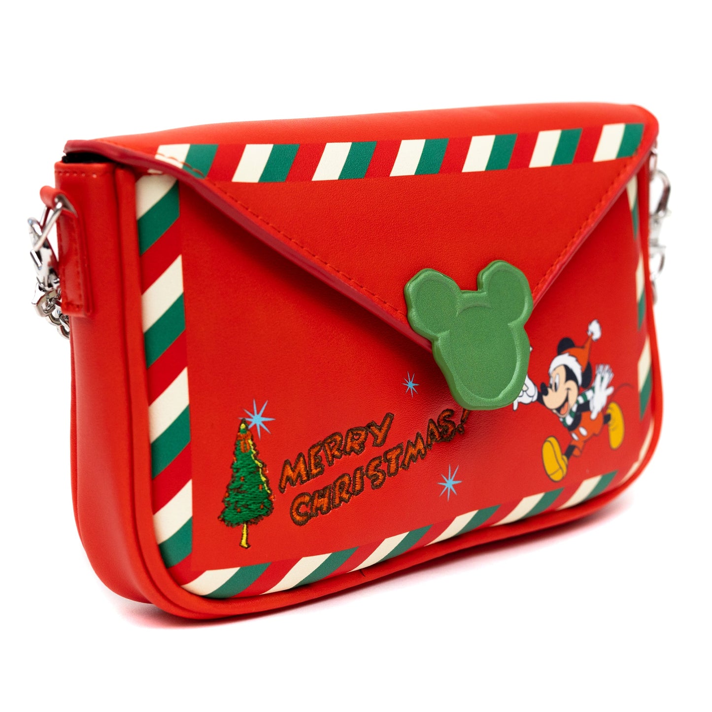 Disney Bag, Crossbody, Mickey Mouse Holiday Christmas Letter to Santa, Red, Vegan Leather