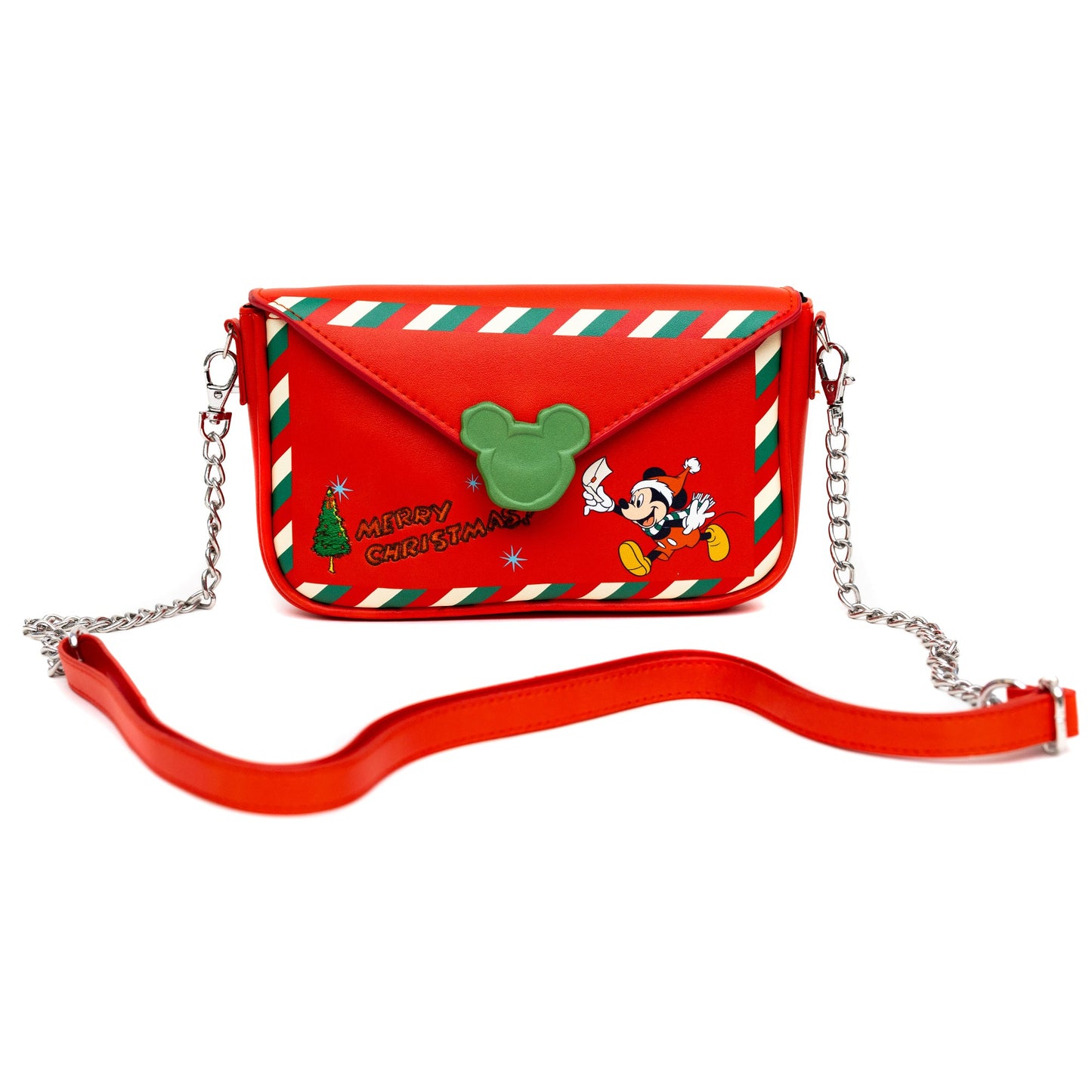 Disney Bag, Crossbody, Mickey Mouse Holiday Christmas Letter to Santa, Red, Vegan Leather