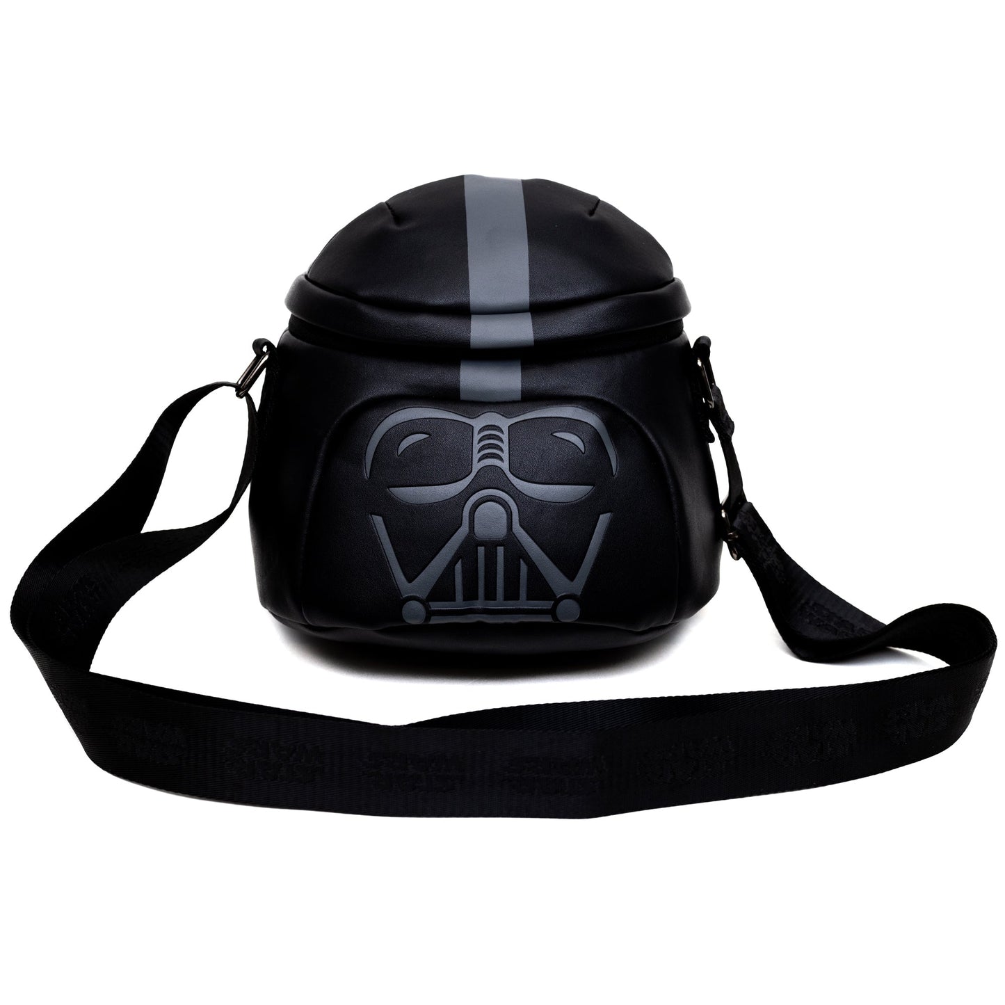 Star Wars Vegan Leather Crossbody Backpack for Men and Women with Adjustable Strap, Figural Darth Vader Helmet, Black