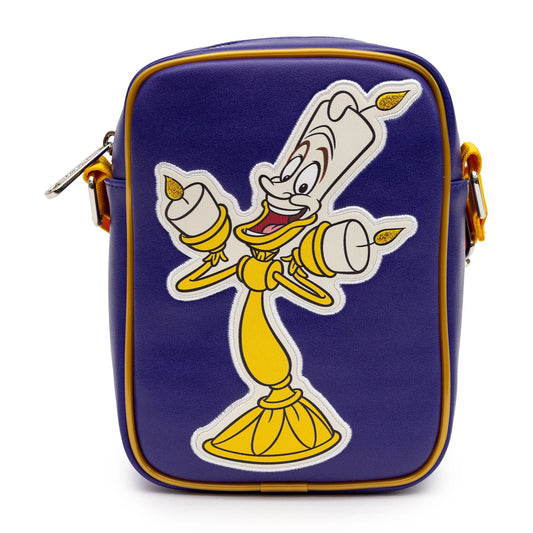 Disney Bag, Crossbody, Beauty and the Beast Lumiere Smiling Pose, Navy, Vegan Leather