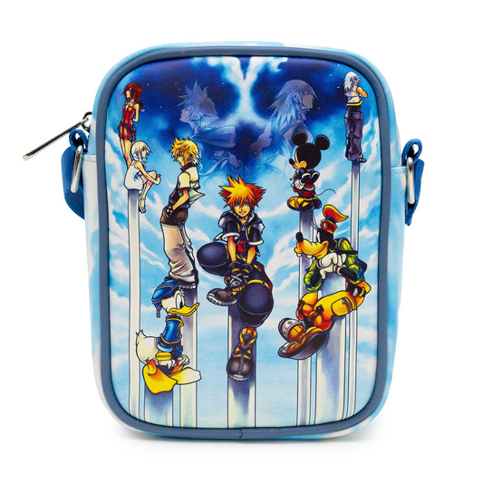 Disney Bag, Crossbody, Kingdom Hearts Character Group Pose, Blue, Vegan Leather