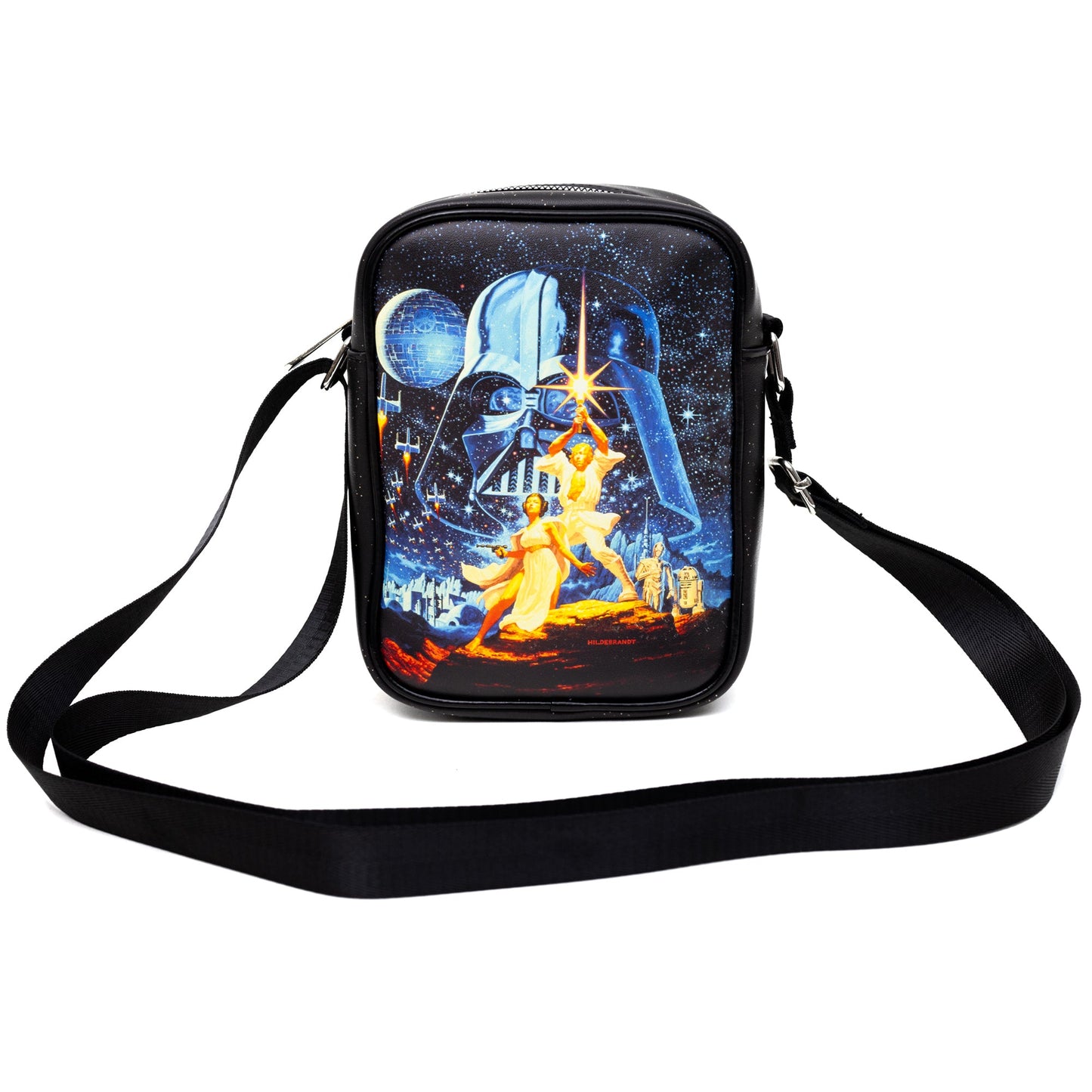 Star Wars Vegan Leather Crossbody Backpack for Men and Women with Adjustable Strap, A New Hope Style A Movie Poster, Black