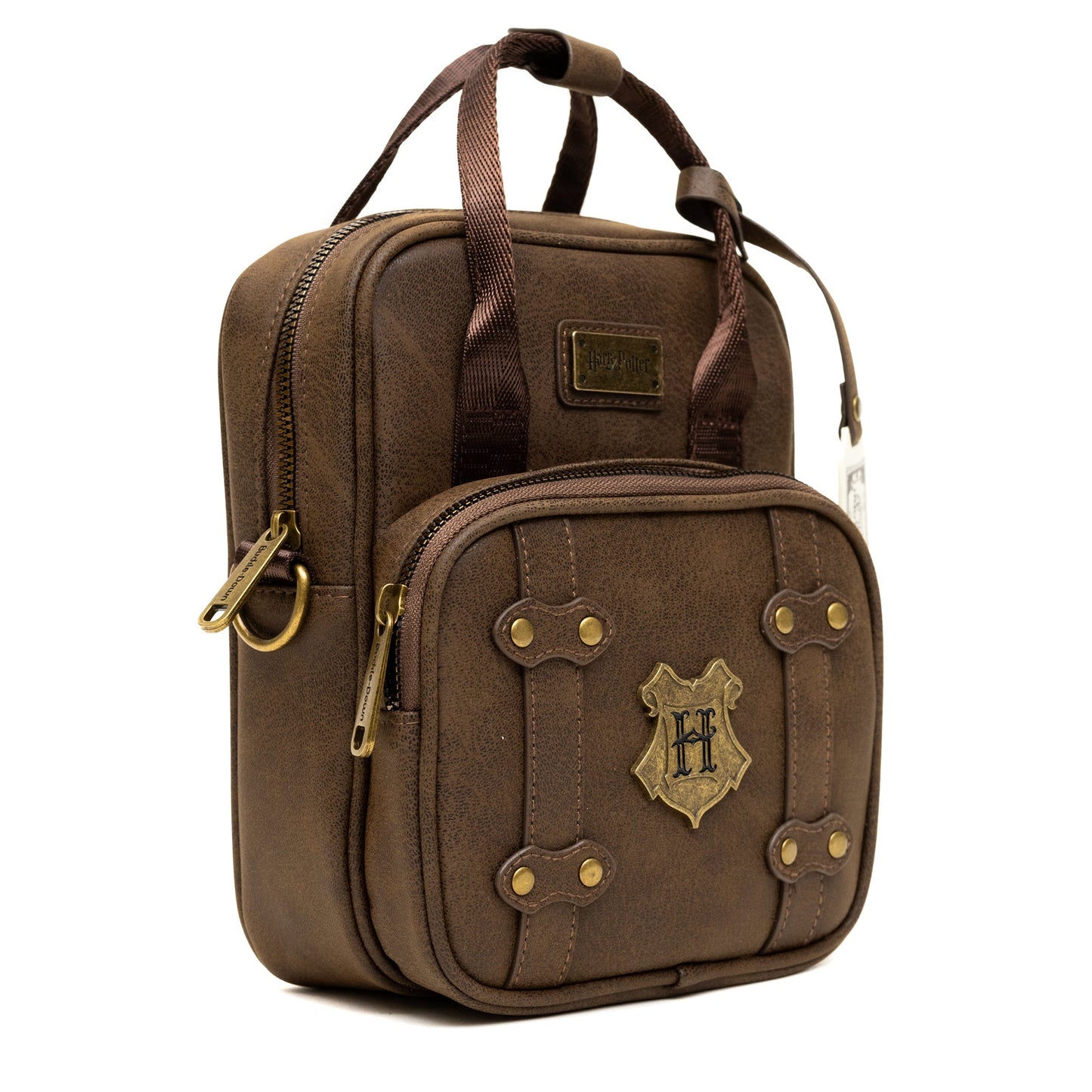 The Wizarding World of Harry Potter Bag, Crossbody, Harry Potter Hogwarts School of Witchcraft and Wizardry Brown, Vegan Leather