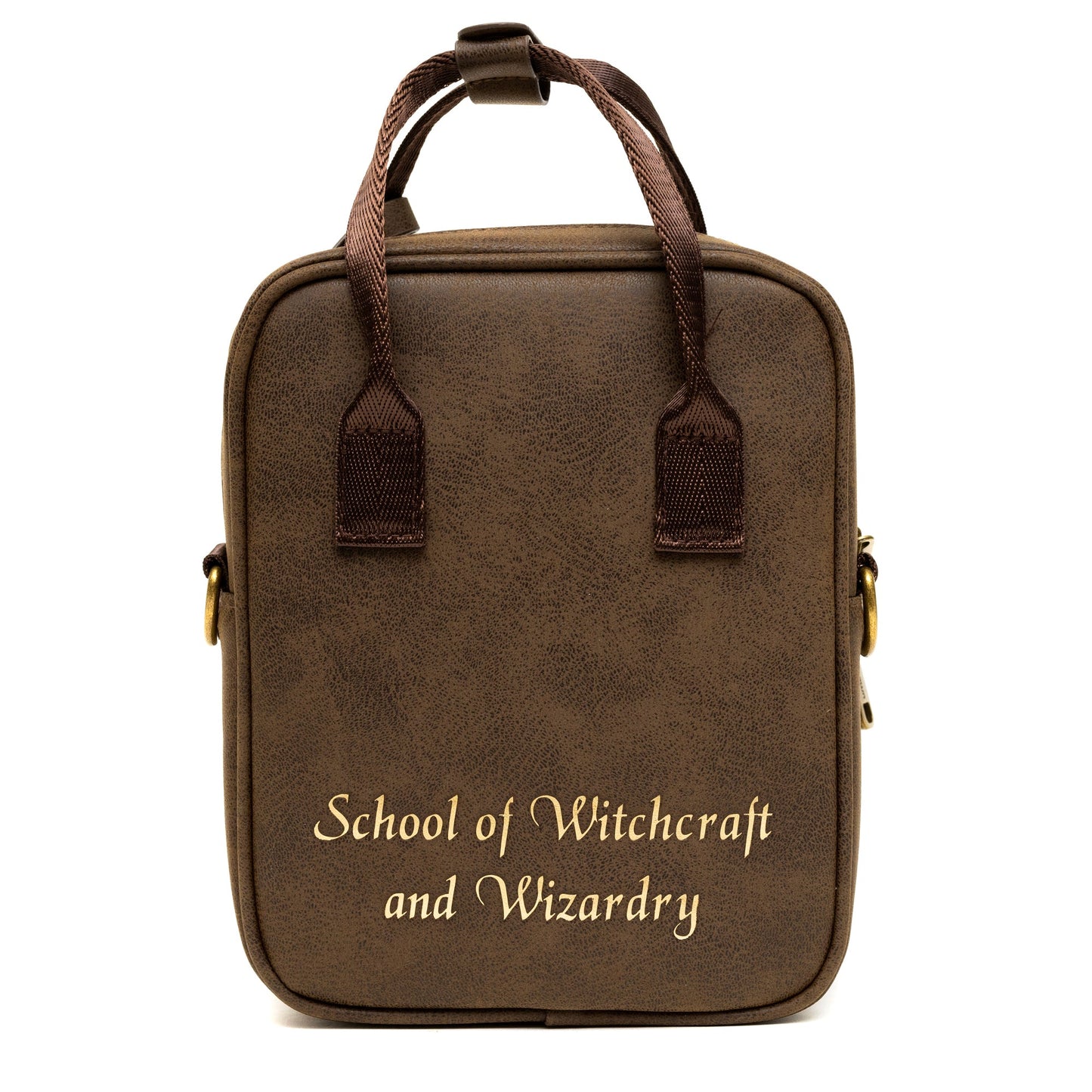 The Wizarding World of Harry Potter Bag, Crossbody, Harry Potter Hogwarts School of Witchcraft and Wizardry Brown, Vegan Leather