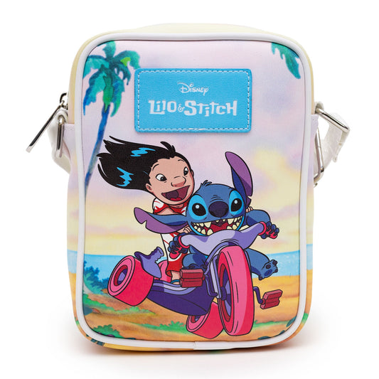 Disney Bag, Crossbody, Lilo and Stitch Riding and Beach Poses, Vegan Leather