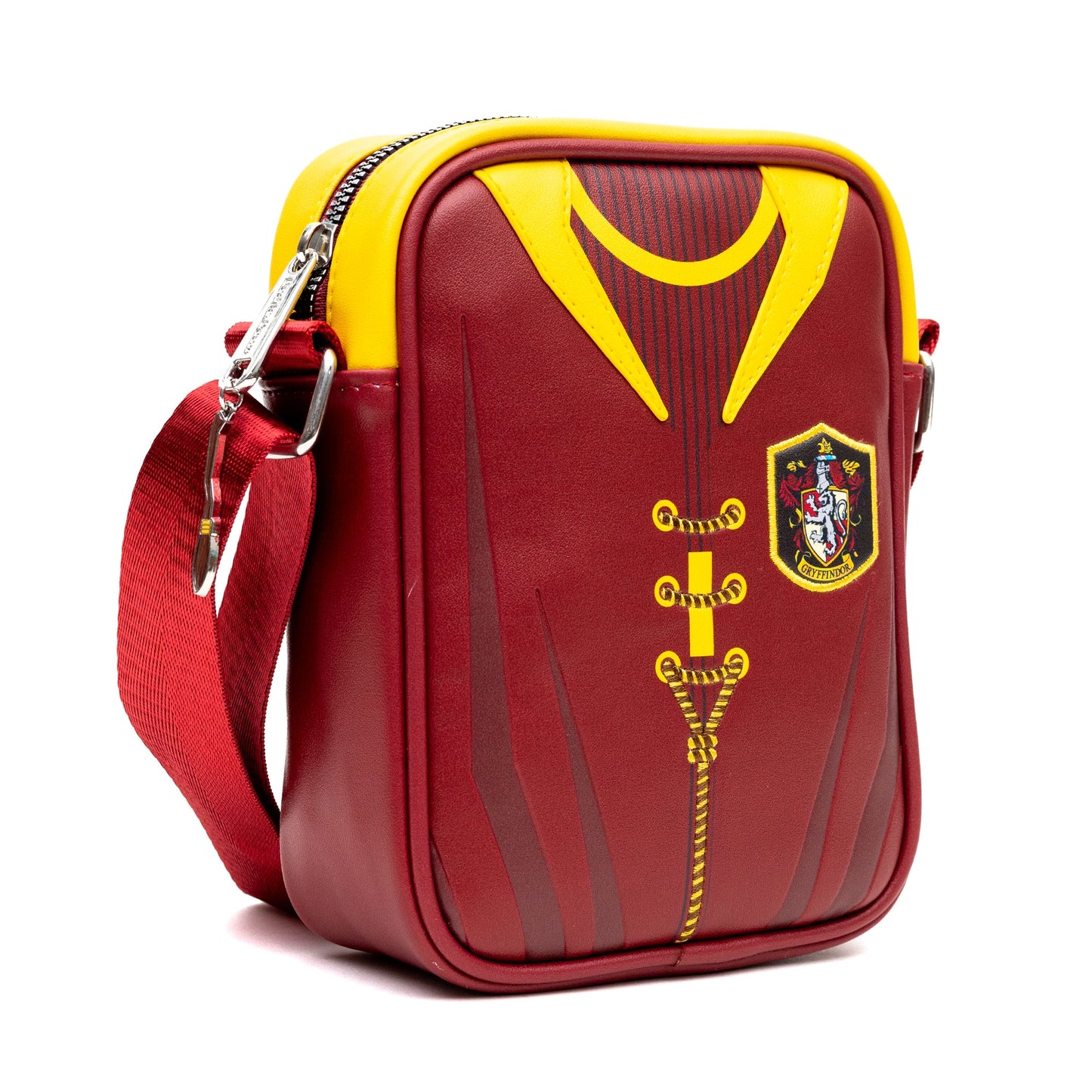 The Wizarding World of Harry Potter Vegan Leather Crossbody Bag with Adjustable Straps, Hogwarts Gryffindor Quidditch Uniform