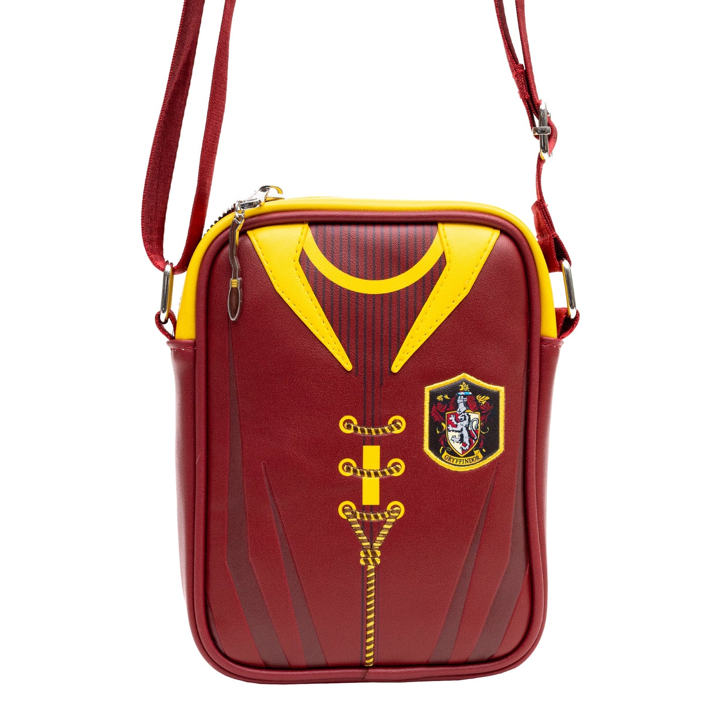 The Wizarding World of Harry Potter Vegan Leather Crossbody Bag with Adjustable Straps, Hogwarts Gryffindor Quidditch Uniform