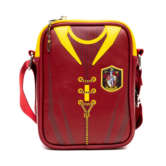 The Wizarding World of Harry Potter Vegan Leather Crossbody Bag with Adjustable Straps, Hogwarts Gryffindor Quidditch Uniform