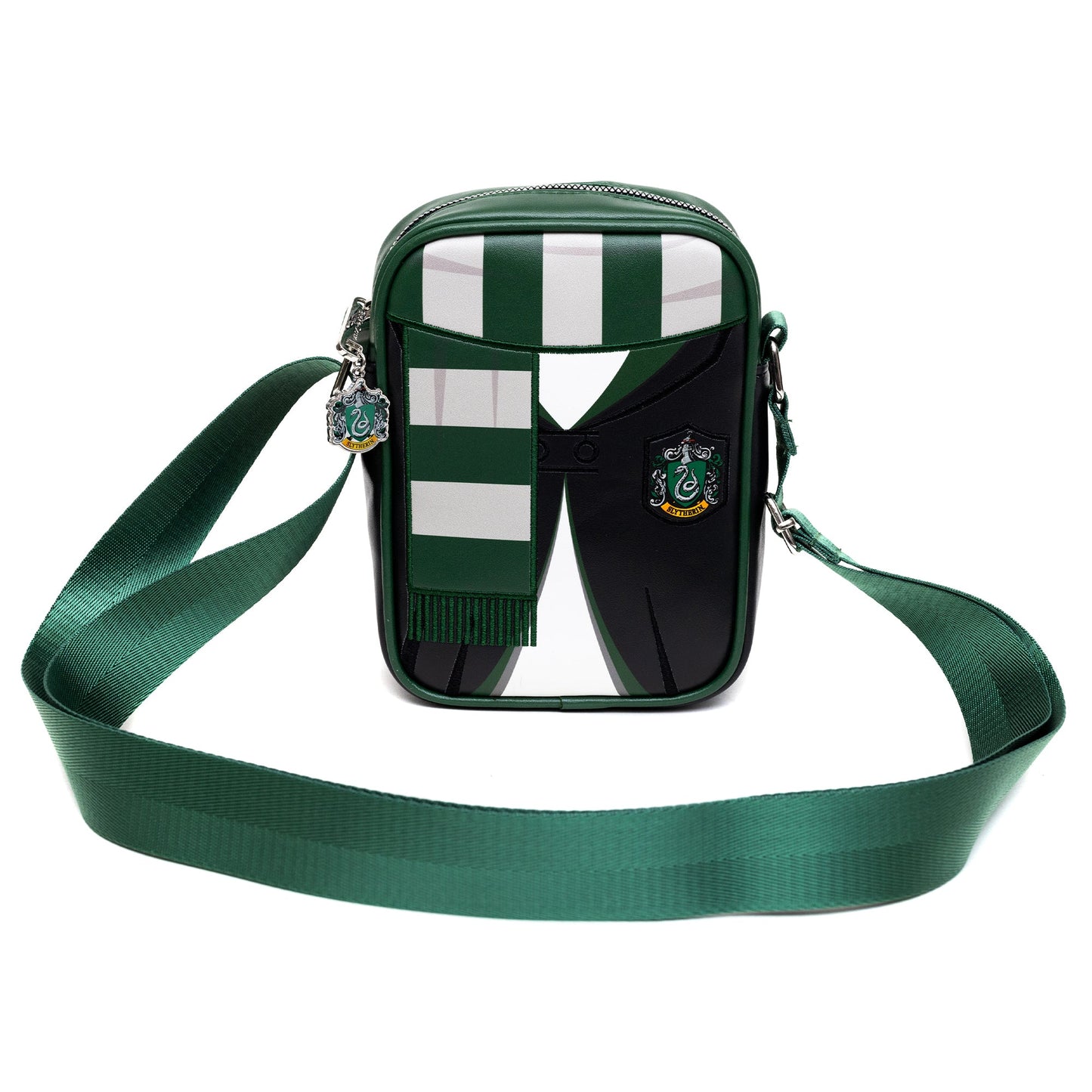 The Wizarding World of Harry Potter Bag, Crossbody, Harry Potter Hogwarts School Slytherin Uniform Embroidered, Vegan Leather