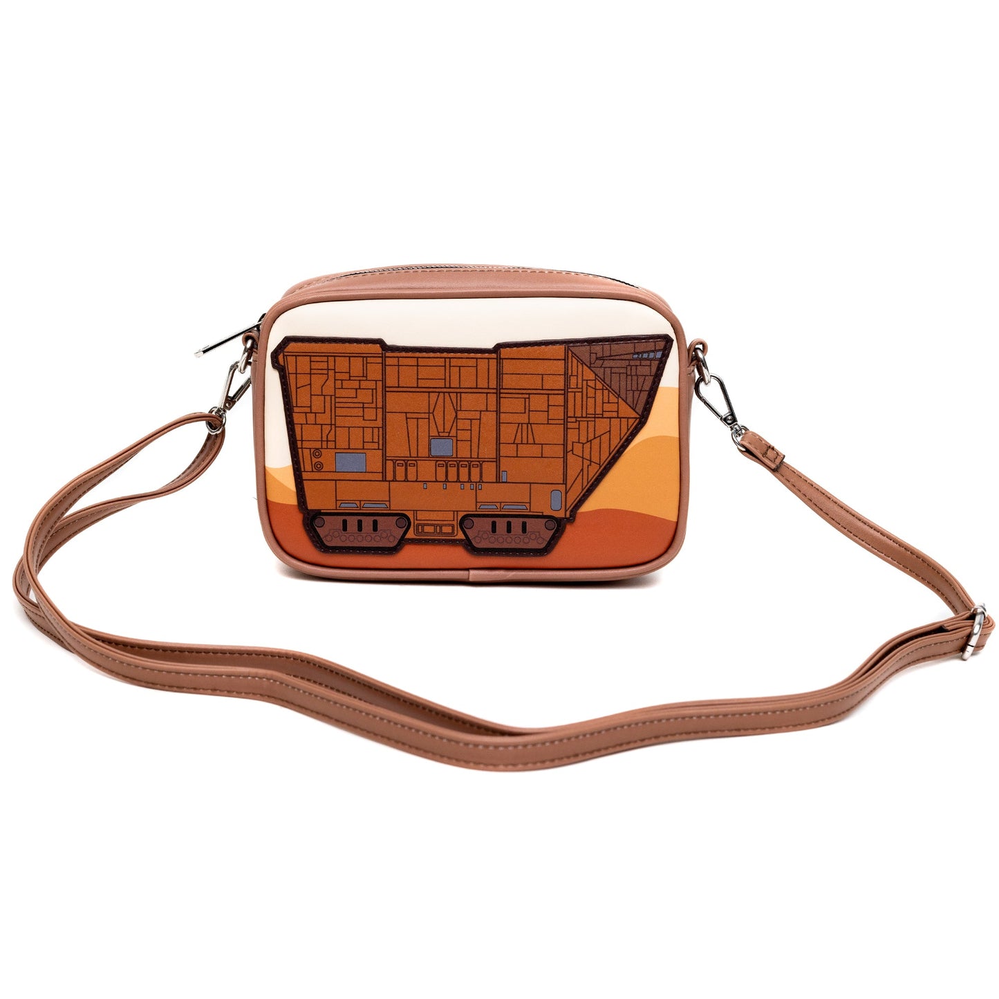 Star Wars Bag, Crossbody, Jawa Sandcrawler and Jawa Pose, Brown, Vegan Leather