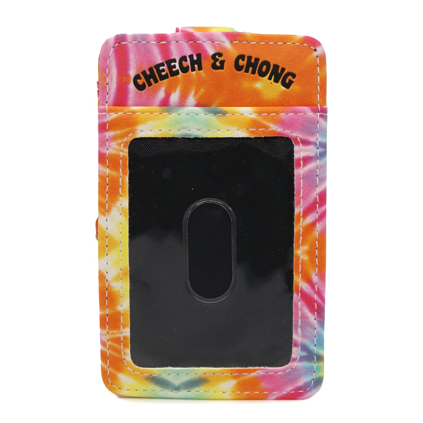 Cheech and Chong Vegan Leather Wallet, ID Card Holder, Faces Multi Color Tie Dy