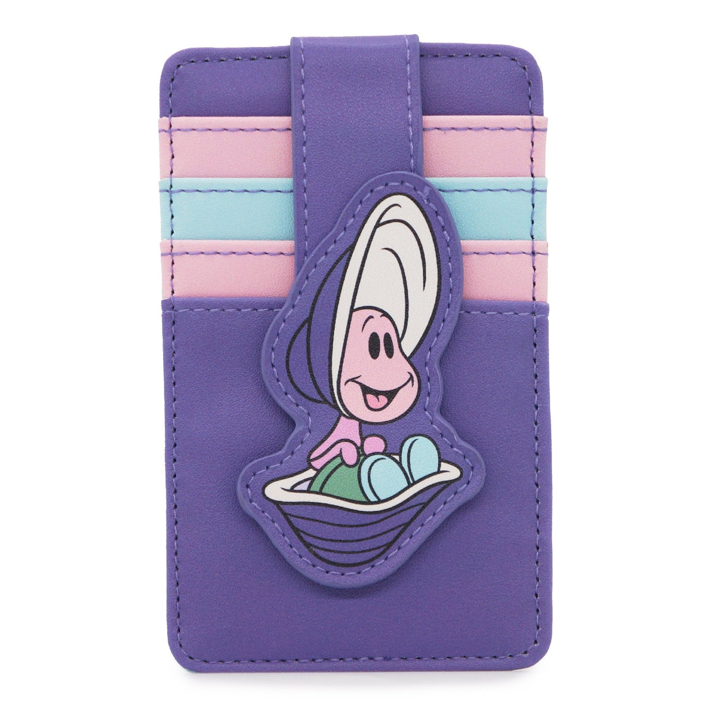 Disney Vegan Leather Wallet, ID Card Holder, Alice in Wonderland Little Oyster Purple Pink Light Blue