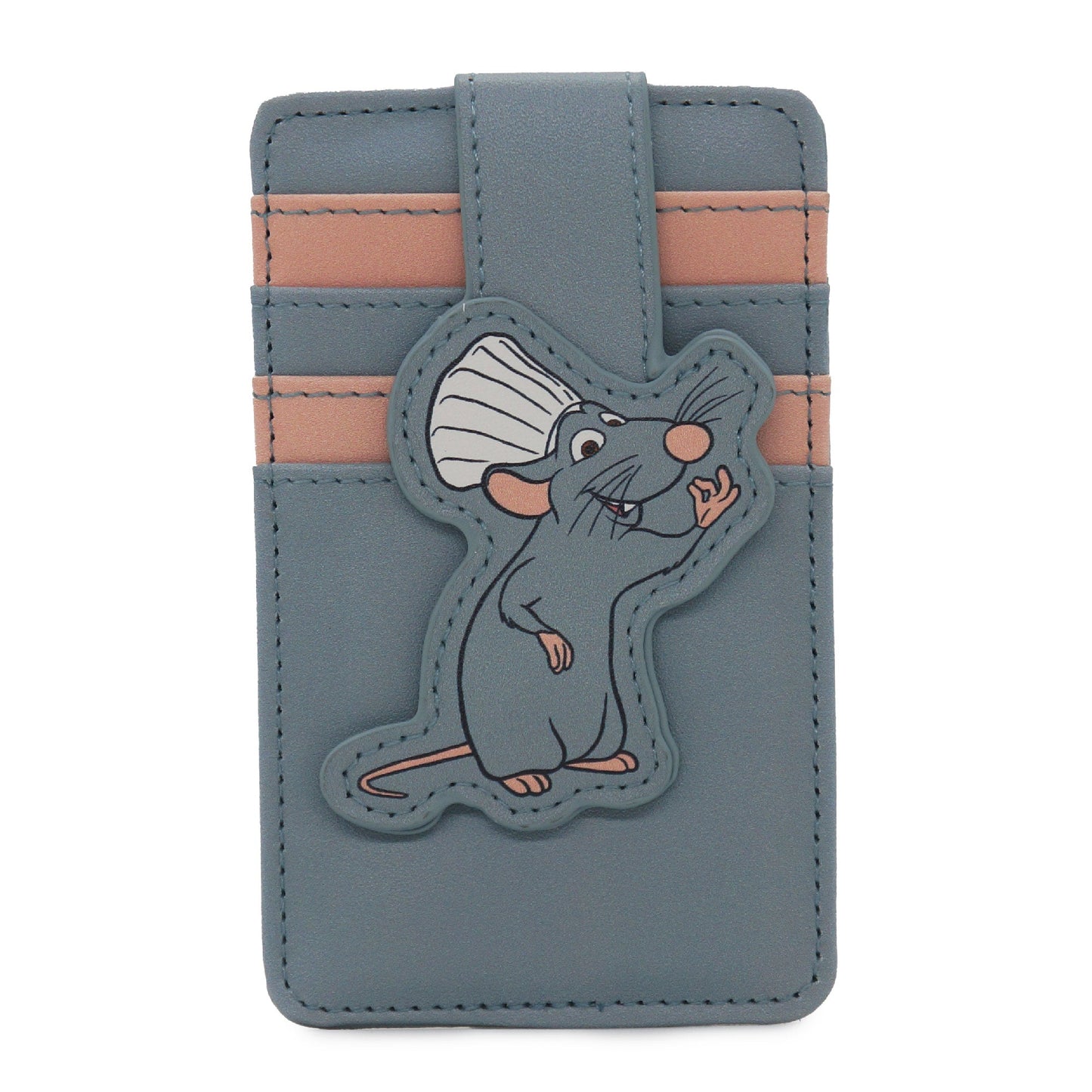 Disney Vegan Leather Wallet, ID Card Holder, Ratatouille Remy Pose Gray Pink