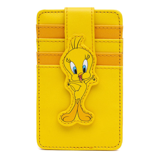 Looney Tunes Vegan Leather Wallet, ID Card Holder, Tweety Bird Pose Yellows, 3.0" x 5.0"