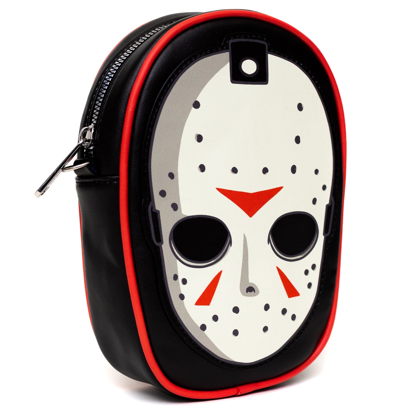 Warner Bros. Horror Movies Bag, Crossbody, Friday The 13th Jason Hockey Mask Applique, Vegan Leather