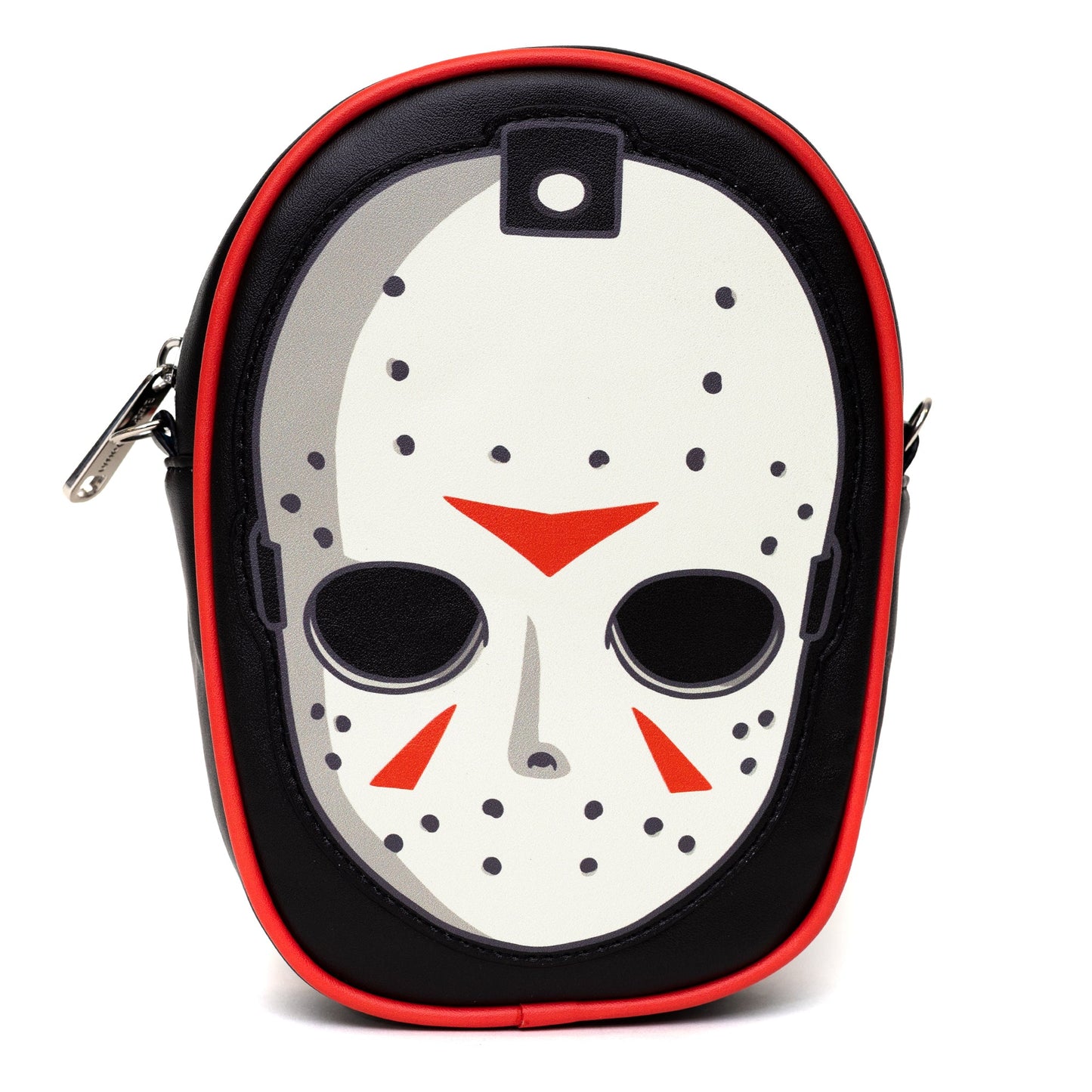 Warner Bros. Horror Movies Bag, Crossbody, Friday The 13th Jason Hockey Mask Applique, Vegan Leather