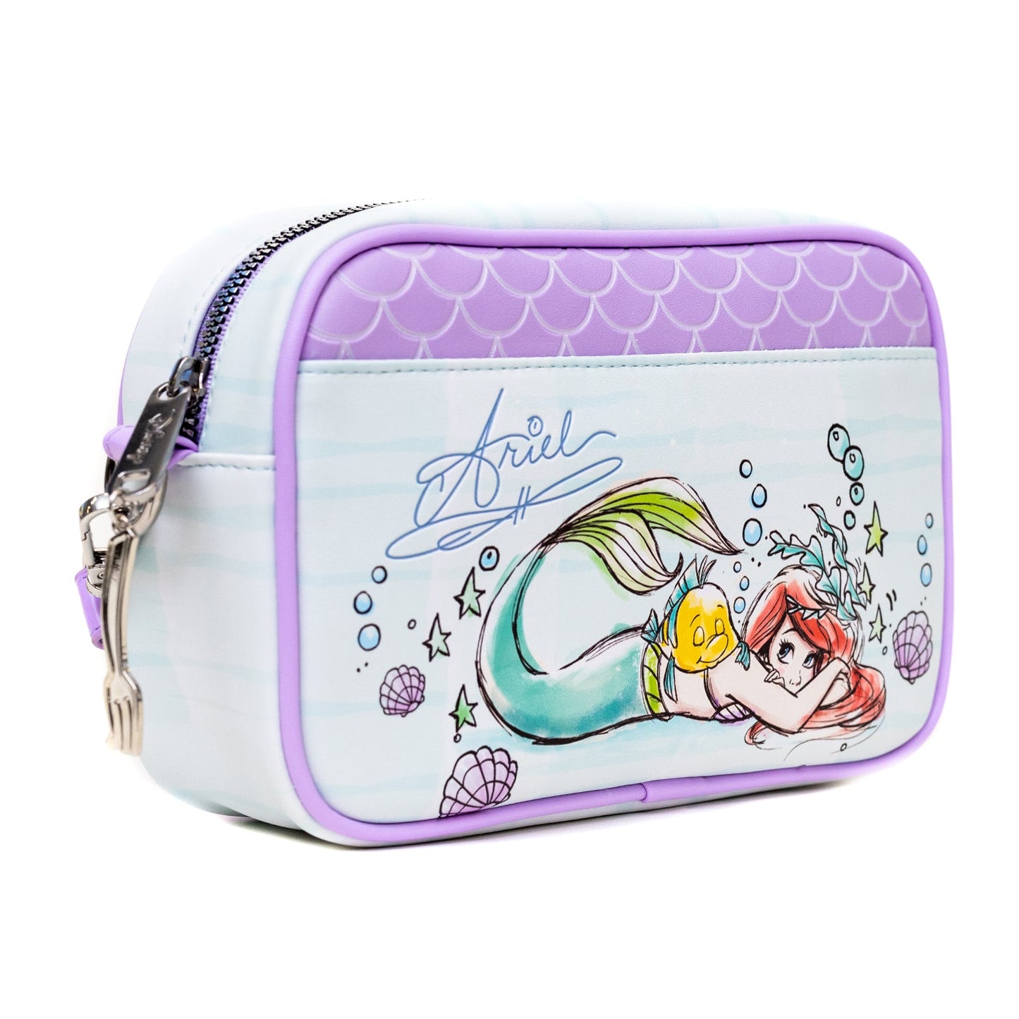 Disney Bag, Crossbody, The Little Mermaid Ariel Sebastian and Flounder Poses, Vegan Leather