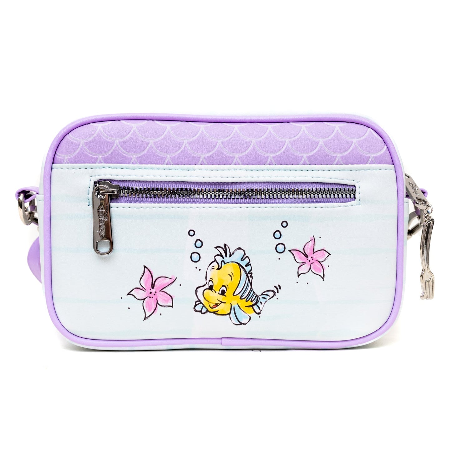 Disney Bag, Crossbody, The Little Mermaid Ariel Sebastian and Flounder Poses, Vegan Leather