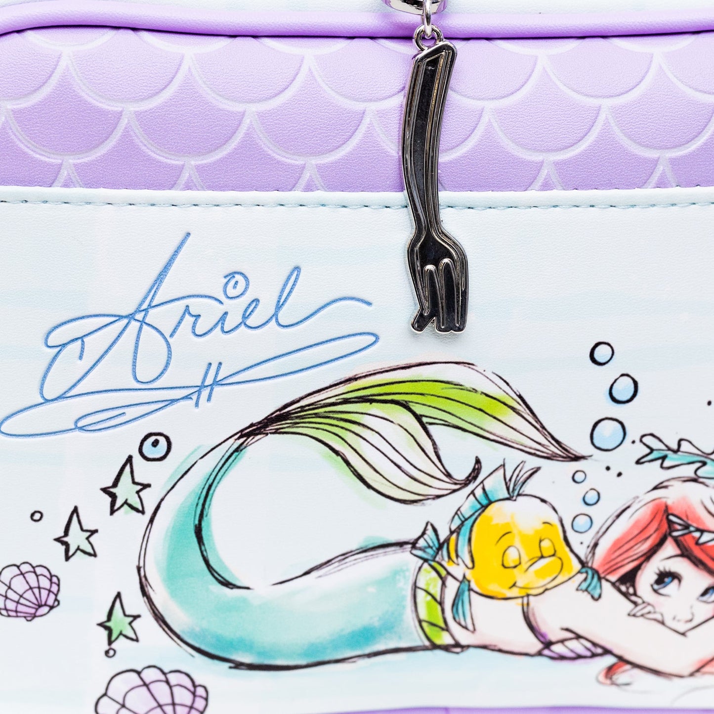 Disney Bag, Crossbody, The Little Mermaid Ariel Sebastian and Flounder Poses, Vegan Leather